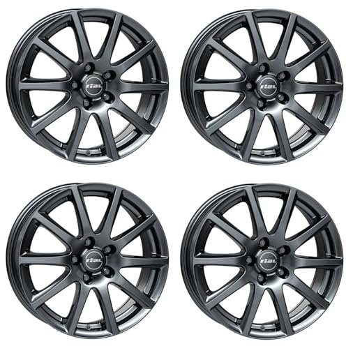 4x Rial Felgen Alufelgen Milano 7.5Jx18 ET45 5x108 titanium kompatibel mit CITROEN Berlingo C4 C5 Jumpy