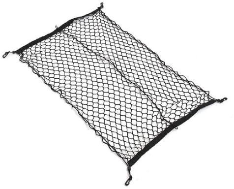 GepäCknetz Auto Kofferraum 100 x 70 cm Universal Black Nylon Car Trunk Net Gepäckpäckvorstellungsorganisator Beutel Heck -Schwanz -Mesh -Netzwerk mit 4 Haken Frachtnetz Kofferraumnetz GepäCknetz