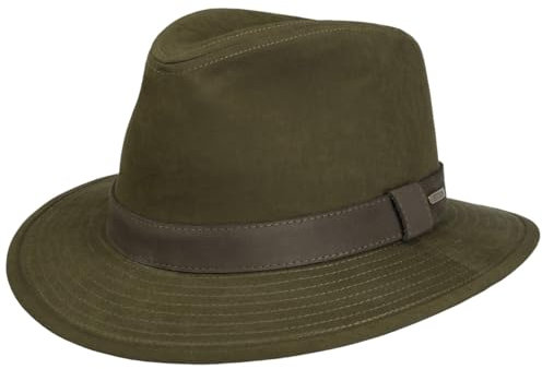 Stetson Waxed Traveller Stoffhut Ledergarnitur Herren Sommer Winter Oliv S (54-55 cm)