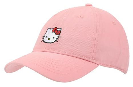 Cappellino da baseball non strutturato con personaggio ricamato Hello Kitty, Rosa, Taglia unica