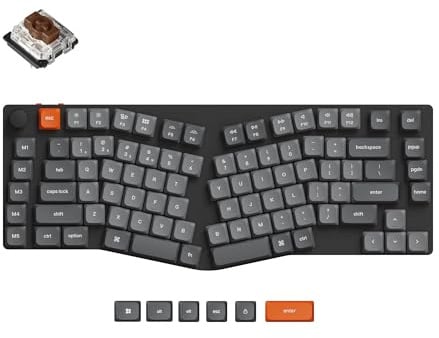 Keychron K15 MAX Tastiera meccanica wireless, 2,4 GHz/Bluetooth/USB-C, RGB, Hot-swap, QMK/VIA, Macro programmabili, PBT Keycaps, Per Mac Windows, Super Brown Switch