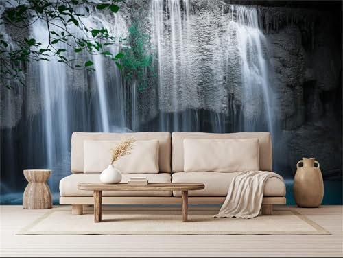 LUPAXA Papier Peint Mural Cascade Vintage 200x150cm Papier Peint De Luxe Moderne 3D En Soie Photo Murale Pour Chambre D'Enfant, Salon, Cuisine, Non Pelé Et Collé