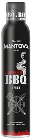 Smoked BBQ Spray frères Mantoue, huile de tournesol haute oléique au goût BBQ fumé, huile de pulvérisation pour barbecue, spray de cuisine, convient aux végétaliens, zéro gaspillage et doses précises