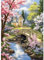 Jawecci Paysage Diamond Painting pour Adulte Débutant, Complet Peinture Pont Diamant Broderie Canevas 5D Diamant Point De Croix, Diamond Art Fleurs Cristal Diamond Peinture Home Decor 30x40cm