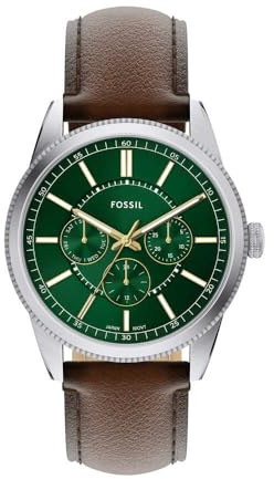 Fossil Pearson Orologio Uomo, Movimento Multifunzione al Quarzo con cinturino in acciaio inossidabile o pelle