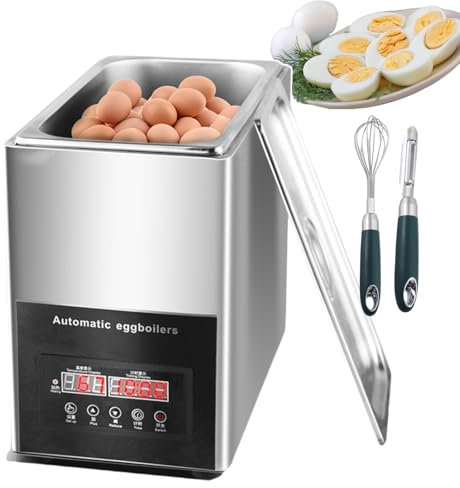 HSSMEUR Commercial Electric Egg Cooker with 9L Inner Cylinder,Egg Boiler Steamer 30~90°C Automatic Omelette Device,Hot Spring Egg Machine