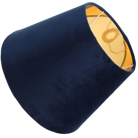 Dekorativer Stoff Lampenschirm mit Goldener Innenauskleidung, Blau | 1 Stück, für E27 Geeignet, Kompakt und Schlicht, für Wohnraum und Einweihungsgeschenk