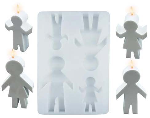 Dubbulon Silikonformen Für Kerzen - 4 Figuren Gipsformen,Silikonformen Für Gips Ornament Zement Kerzen Harz Bastelbedarf,Kerzenherstellung Projekte