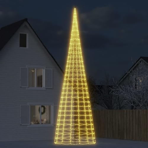 Iiaky Weihnachtsbaum Aussen 800 cm LED Weihnachtsbaum Outdoor Weihnachtsbaum Metall groß Weihnachtsdeko Aussen Tannenbaum Lichterbaum,Ohne Fahnenmast geliefert-Warmweiß-800 cm