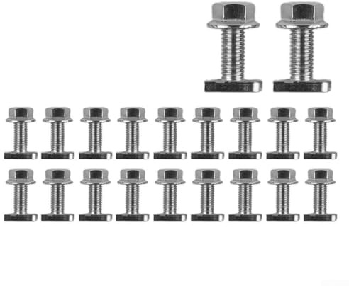 304 Edelstahl Hammerkopf T-Schrauben mit Flanschmuttern M8, DIN 6923 konform, 20 Stück für Solar Photovoltaik Montageschiene 28/15(M8*20)