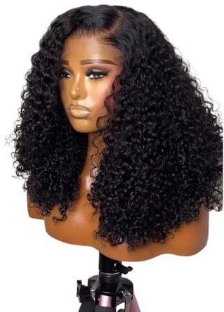 13x4x1 Lace Front Kurzhaar-Bob-Perücke, Synthetikperücke, vorgezupft mit gebleichten Knoten, kleberlos, for Partys Flauschigs und Natürlich