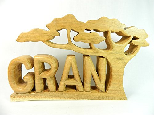 Thai Gifts Wooden Word Art Carving - GRAN
