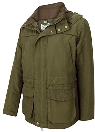 Hoggs of Fife Kincraig W/P Field Jacket Olive Green - Two-tone G4 Shell Fabric 85% Micro Polyester & 15% Nylon Honeycomb, Faux suede trim on collar and high wear points
