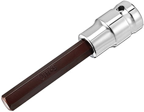 Sourcingmap 1/2 Drive x H10 (10mm) Hex Bit Socket, S2 Steel Bits CR-V Sockets 4 Length Use with Ratchet Wrench, Slide Bar, Extension Rod