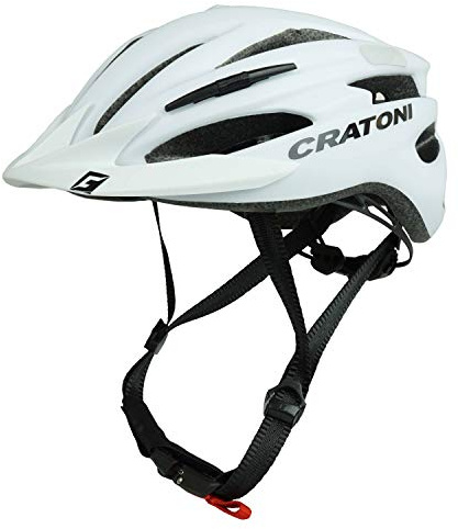 Cratoni Pacer - Fahrradhelm Fahrradhelm Allround-Helm, Weiß Matt - Reflektor, S-M (54-58 cm)