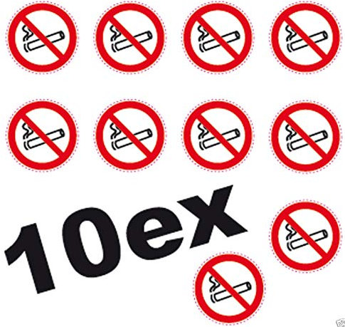 SAFIRMES 10 Petits Autocollants Rond 3cm Interdit DE Fumer