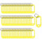 Lot de 100 étiquettes porte-clés en plastique avec anneau fendu Jaune
