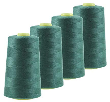 4 x 4572m Qualitäts Overlock-Garn Oeko-Tex Overlock-Nähgarn Farben 581 bis 620, Farbe:A619 minttürkis