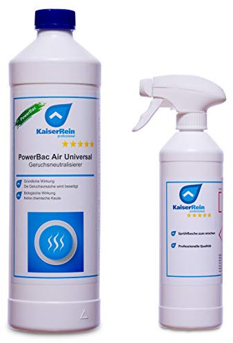 KaiserRein PowerBac Air Universal 1L Geruchsentferner I Geruchsneutralisierer zur Vernichtung übler Gerüche I Raumlufterfrischer-Spray I Teppich und Polsterreiniger