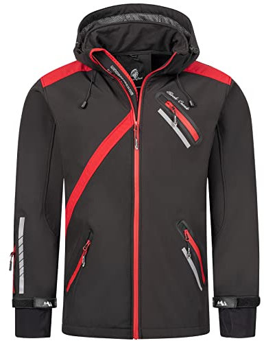 Rock Creek Herren Softshell Jacke Outdoor Regenjacke Softshelljacke H-127 [Black 5XL]