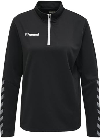HUMMEL Damen Hmlauthentic Half Zip Woman Sweatshirt, Black/White, M EU