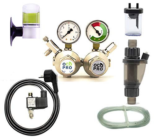 OCOPRO Doppelkammer CO2 Anlage DBL-500 Plus Aquarium mit Nachtabschaltung OHNE Flasche