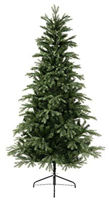 Everlands - Albero di Natale artificiale tradizionale con supporto in metallo, 2,4 m, multicolore, 210 cm