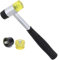 HJUWANG Soft Rubber Hammer Nylon Dual Head Replaceable Hammer with Non Slip Rubber Handle for Jewelry DIY Craft (30MM)