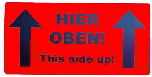 50 Aufkleber Etikett Versandaufkleber Hier oben - this side up