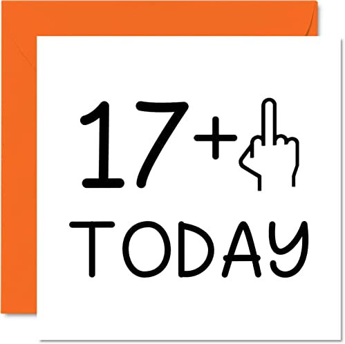 Geburtstagskarte zum 18. Geburtstag lustig Frauen – Neuheit Alter Mittelfinger – unhöfliche Geburtstagskarten Männer 145 mm x 145 mm Geburtstagskarten Tochter Stiefsohn Schwester Bruder Tante Onkel