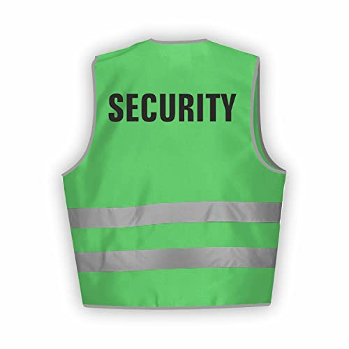Fassbender-Druck WARNWESTEN - Sicherheitsweste GRÜN Warnweste nach EN ISO 20471 zertifiziert - Warn Weste für Security - Unisex mit hochwertigem Reflektorstreifen (GRÜN I M/L I 5er Set)