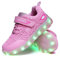 WDRHC Unisex Kinder LED Schuhe 7 Farbe USB Aufladen LED Leuchtend Outdoor Sportschuhe Low Top Atmungsaktives Ultraleicht Wasserdicht Laufschuhe Gymnastik Turnschuhe Blinken Sneaker Für Jungen Mädchen