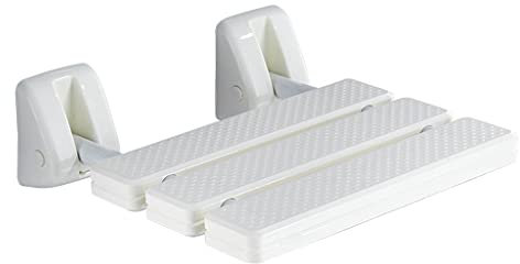 ASD321 Duschsitz Klappbar Wandmontage Duschklappsitz Duschsitz Klappbar Klappsitz Dusche bis 130kg Badestuhl Duschhocker-Duschsitz Hocker für Spa Sauna Balkon Badezimmer (Color : Weiß)