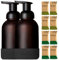 Raindrop Sustainable Hand Soap Starter Pack, 2x Reusable Foaming Glass Dispenser Bottles and 8x Eco-friendly Hand Wash Refill Tablets and, Multipack, for Kitchen and Bathroom (Black Silicone Base)