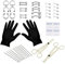 Longbeauty 52 Pcs Körper Piercing Kit Edelstahl Piercing Nadeln Werkzeuge Handschuhe Klemmen Piercing Selber Stechen Set 14G 16G Bauchnabel Nase Septum Zunge Augenbraue Nippel Lippe Kinn