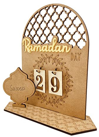 Ramadan Kalender, Ramadan Adventskalender Holz Countdown Kalender, Eid Mubarak-Kalender Ramadan Geschenk Für Kinder, Ramadan Und Eid Decor (C)