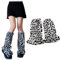 Gift girl 1 Paar Plüsch Milch Kuh Punkte Beinstulpen Zebra Print Beinstulpen Mode Lose Hohe Socken Lange Bein Socken für Frauen, Milchkuh, Einheitsgröße