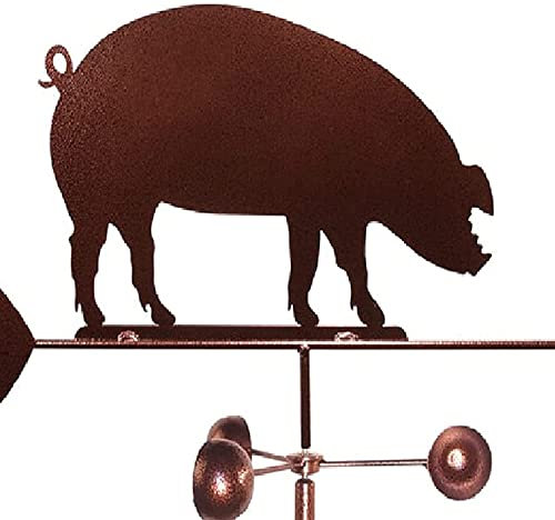 CAZARU Wetterfahne Schwein Wetterfahne Tier Metall Wetterfahne Szene Gartenpfahl Windfahne Dekorativer Windrichtungsanzeiger für Outdoor-Messwerkzeug für Schuppen