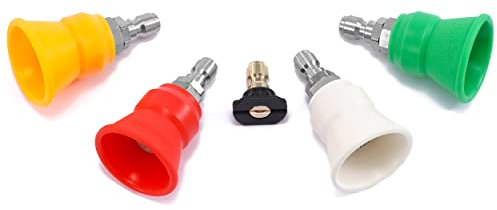 RIDGE WASHER Pressure Washer Nozzle Guard, Power Washer Nozzle Tips with Protector Holder, 5 Pressure Washing Tips with 1/4 Quick Connect, Orifice 3.0