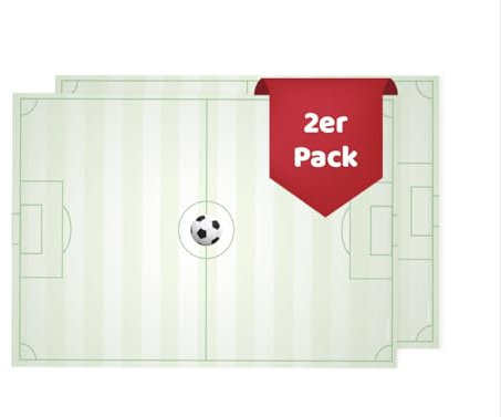 Friendly Fox Fussball Schreibtischunterlage Papier, 2x DIN A2 Kinder Schreibtischunterlage, 25 Blatt Malblock Schreibblock Fußball Doppelpack
