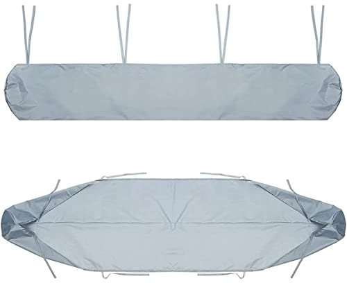 Patio Protection Canopy, 420D Oxford Waterproof Replacement Awning Canopy Dustproof Sun Protection Storage Bag with String Storage Cover, for Patio Outdoor Garden furniture (Gray, 3.5M)