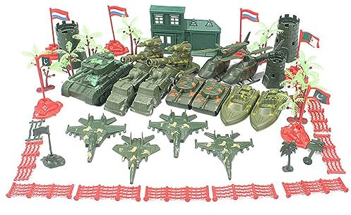41 Teiliges Mini Soldaten Figuren Spielzeug Set Militärischen Figuren Spielzeugsoldaten aus Plastik Panzer Flugzeuge Flaggen Schlachtfeld Soldatenfiguren Spielzeug Militärspielset für Kinder Jungen