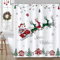 Bonhause Rideau de Douche Joyeux Noël - Père Noël, Traîneau, Renne, Plaid - Bain Tissu Polyester Anti Moisissure Imperméable Lavable - Salle de Bain 180 x 180 cm avec 12 Crochets