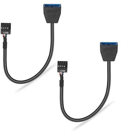 GINTOOYUN 2 cavi USB 3.0 a USB 2.0 per scheda madre USB3.0 19/20 pin maschio a scheda madre 9 pin USB 2.0 cavo per scheda madre, cavo USB 2.0 a 9 pin, ecc. (stile 1)