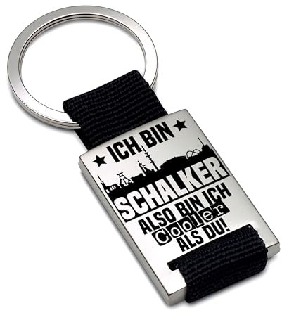 Lieblingsmensch Schlüsselanhänger personalisiert mit Gravur | Ich bin Schalker also bin ich cooler als du! | Fußball Schlüsselanhänger für Schalke Fan | Skyline deiner Stadt | hochwertige Lasergravur