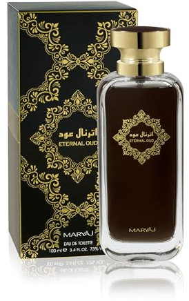 Maryaj Eternal Oud Eau De Toilette For Unisex, 100ml - Oriental Fragrance with Sweet Almond, Floral Heart of Violet and Rose, Musk and Cedarwood Base - Long-Lasting, Captivating Scent for Men and Wome