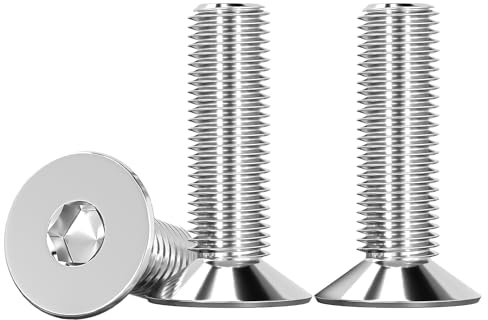 Drenky 10 Stück M8 X 25mm Senkkopfschrauben Edelstahl V2A VA A2 Schraube mit abgesenktem Kopf DIN 7991 / ISO 10642 Senkschraube Rostfrei Silber Innensechskant Schrauben Metrisches Regelgewinde