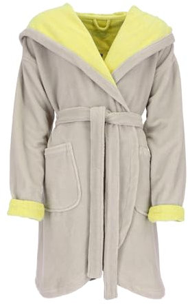 Vossen Bademäntel Damen Kurzmantel mit Kapuze Runa stone/electric yellow - 0006 L