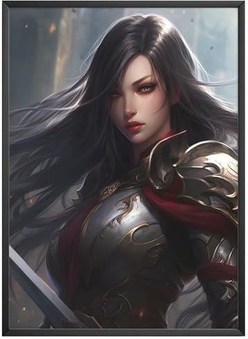 MJ-Graphics - Poster Kampfmeisterin - Anime Gaming Poster Schwetmeister Kriegerin | Wandbild Din A3 im Skinart Design mit 300g dickem Posterpapier - FineArt Kunstdruck ohne Bilderrahmen
