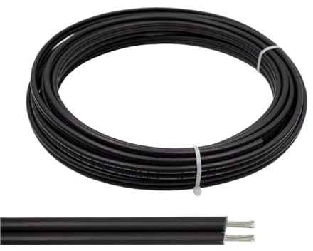 1 Meter Roll Twins 4mm2/6mm2 (12AWG/10AWG) Solar Cable Black Photovoltaic Cable TUV/UL Cable XLPE With UV Approval (Size : 6mm2)
